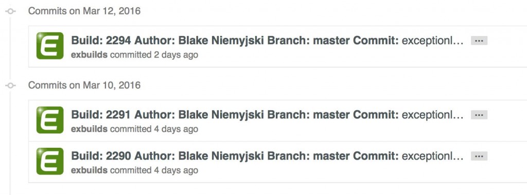 github build history artifacts